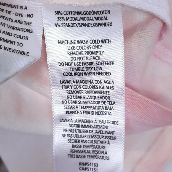 Calvin Klein Performance Tee XL Cropped Top Pink Tie Dye 775 - Picture 4 of 5